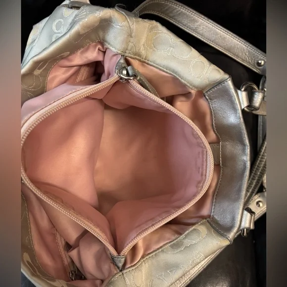 Coach Metallic Silver Shoulder Bag - Picture 8 of 9